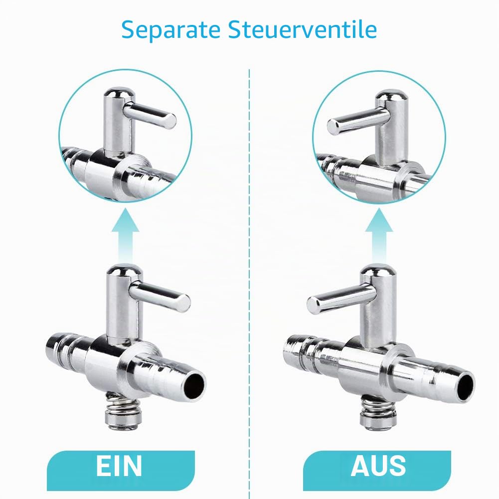 Pawfly 6 Stück Luftverteiler Aquarium Luftventil Luftstromregler Rückschlagventil Aquarium Luftregelventil Einweg Aquarium Luftstromregelung Hebel gerade Ventil Verteiler Splitter für Fischbecken‌