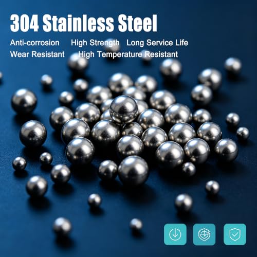 Image of weideer 1000pcs 3mm Stainless Steel Precision Steel Balls,Metric Bicycle Bearing Balls Assortment Kit Mixing Balls