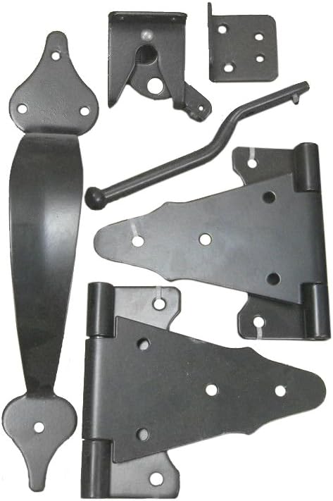 Nuvo Iron Wooden Gate Combo Kit with 6" Tee Hinges/Latch w/Catch and Handle