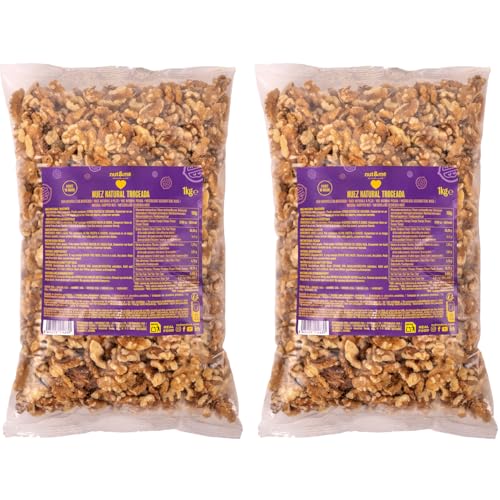 Nueces peladas 2 kg | Fruto seco natural |Keto | Sin gluten | Vegano y Vegetariano | Alto contenido en fibra | Pack 2 x 1 kg