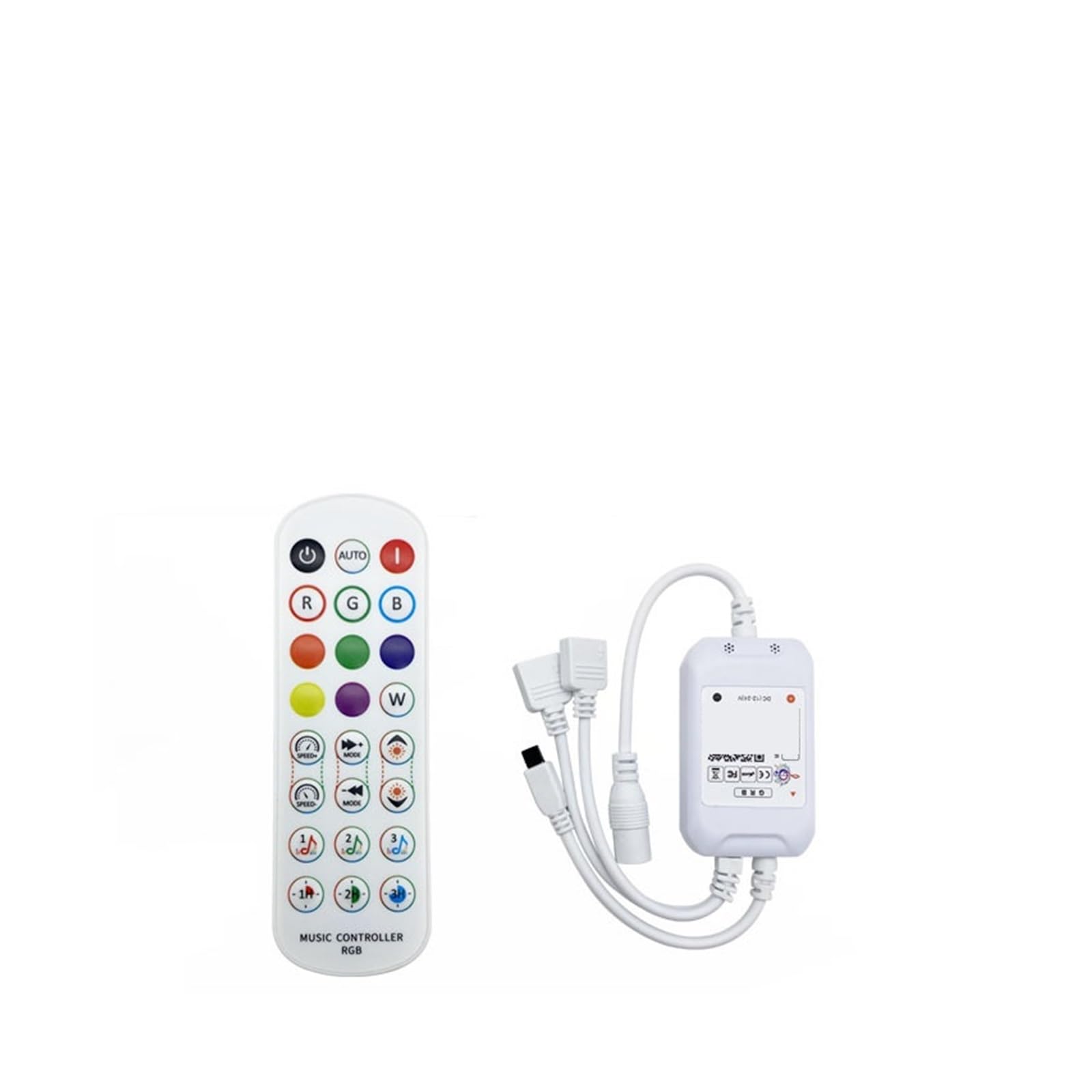 Controller for strisce luminose colorate musicali con doppia uscita e controllo vocale, dimmer for strisce luminose RGB