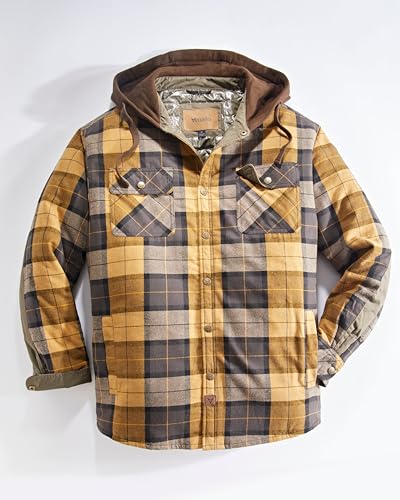 Venado Men's Reflex Quilt Lined Flannel Shirt Jacket with Hood - Reflective Winter Coat for Men2