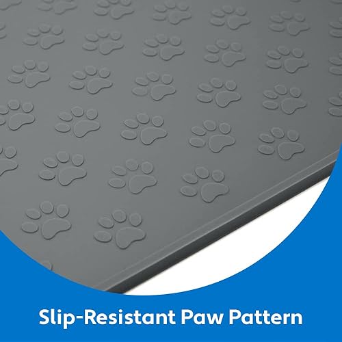 Miniatura 21 de MIGHTY MONKEY Tapete 100 % impermeable para comida para perros, bordes elevados, mantel individual de silicona para alimentación de mascotas