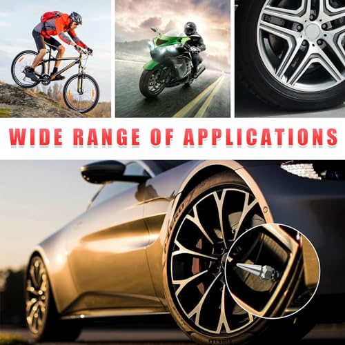 image for Augeny 5PCS Spike Valve Stem Caps, Aluminum Wheel Tire Valve Stem Cove