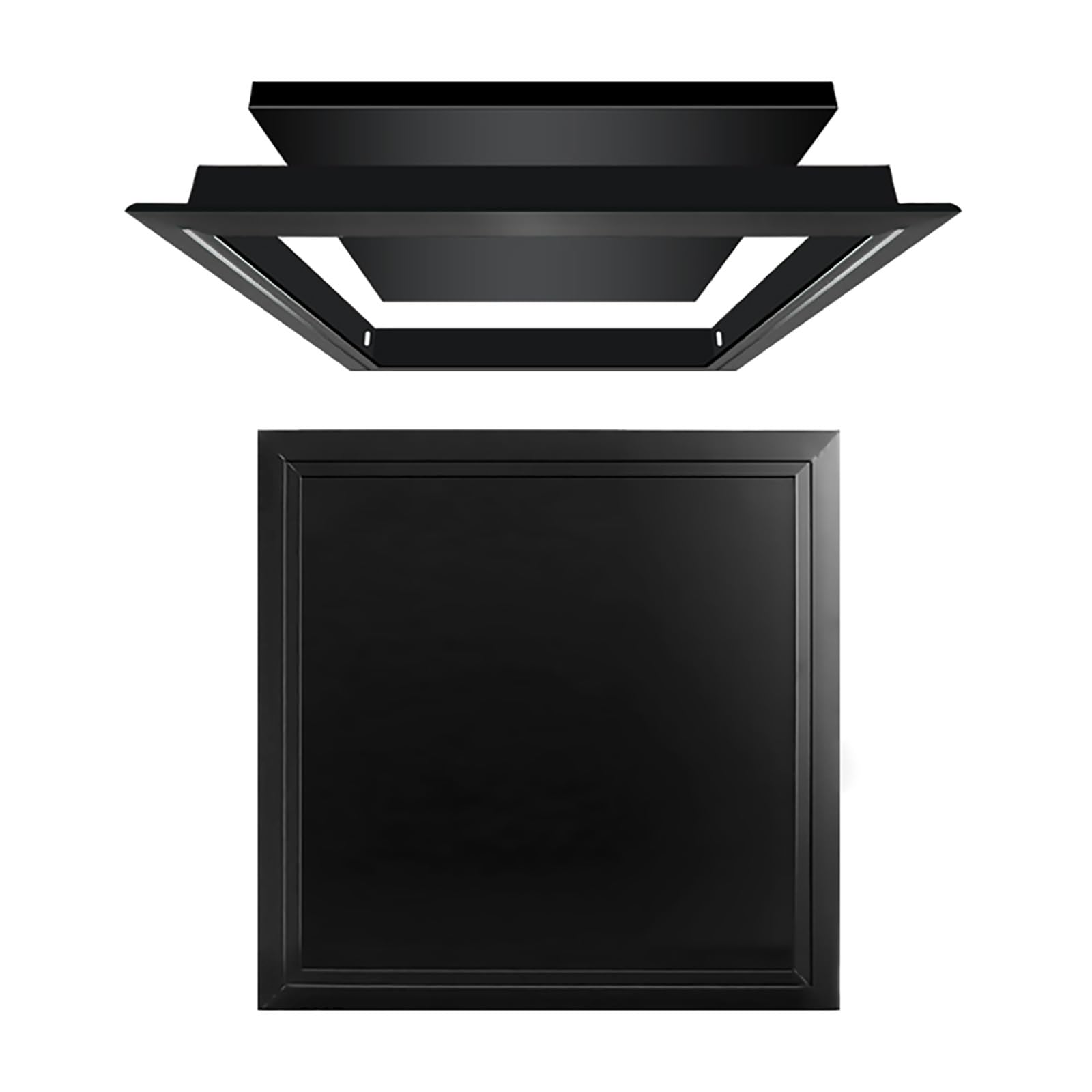 Revisionsklappe Schwarz-weiß-graue Metall-Revisionstür, Klassische Deckenzugangsplatte mit Schrauben, anpassbare, einfach zu installierende Zugangstür(Black,16x24in/400x600mm)