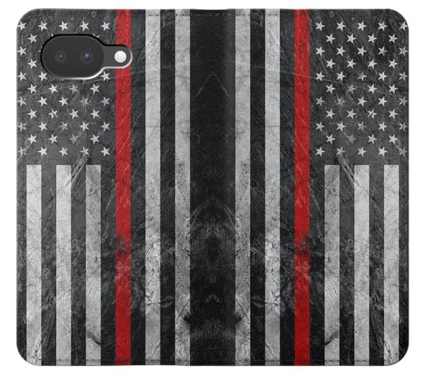 Étui en cuir Google Pixel 10a Firefighter Thin Red Line Housse clapet premium - 3