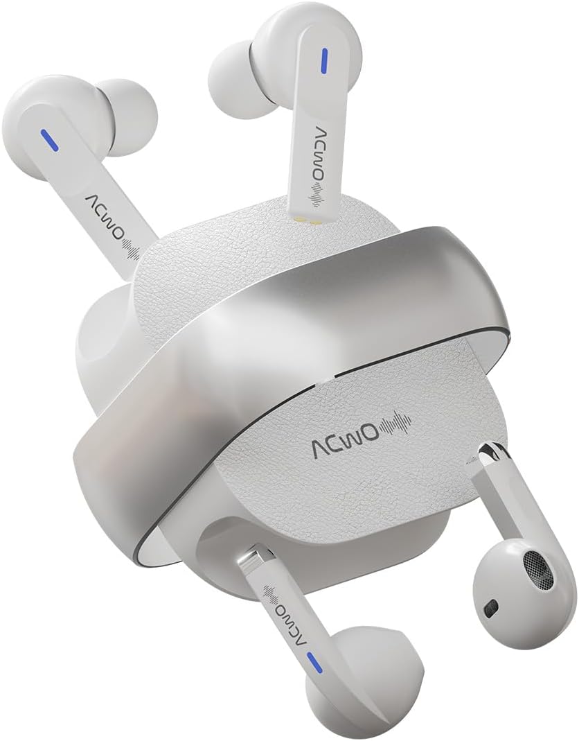 DwOTS Fire India's First in-Ear + Half-in-in Ear Earbuds in one case, 3+3 EQ Modes, Wireless Charging Enabled, AI-ENC with Quad Mic (Cosmic Silver)