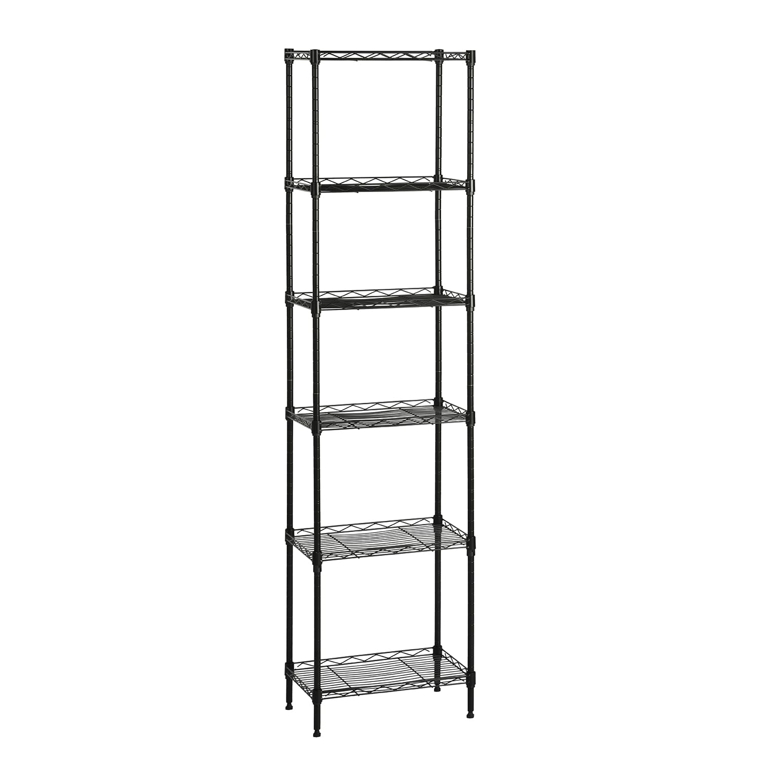 GOKHOMX - Estantería de almacenamiento de 6 niveles, estante de almacenamiento de metal negro para cocina, cuarto de baño, dormitorio, garaje, 30 D x 40 W x 160 cm