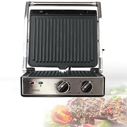 Kontaktgrill Abnehmbare Platten Antihaftbeschichtet - Sandwichmaker Aufklappbar - Tischgill Doppelte Grillfläche -Steak…