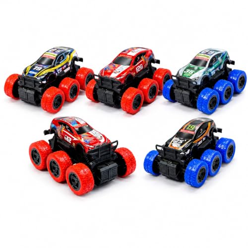 Image of 6 Wheel Monster Truck Toy for Kids, Friction Powered Push and Go Racing Car, Big Wheel Off-Road Vehicle, Heavy Duty Plastic Stunt Truck for Age 3+ Years (Pack of 1) (6 Wheels Monster Truck)