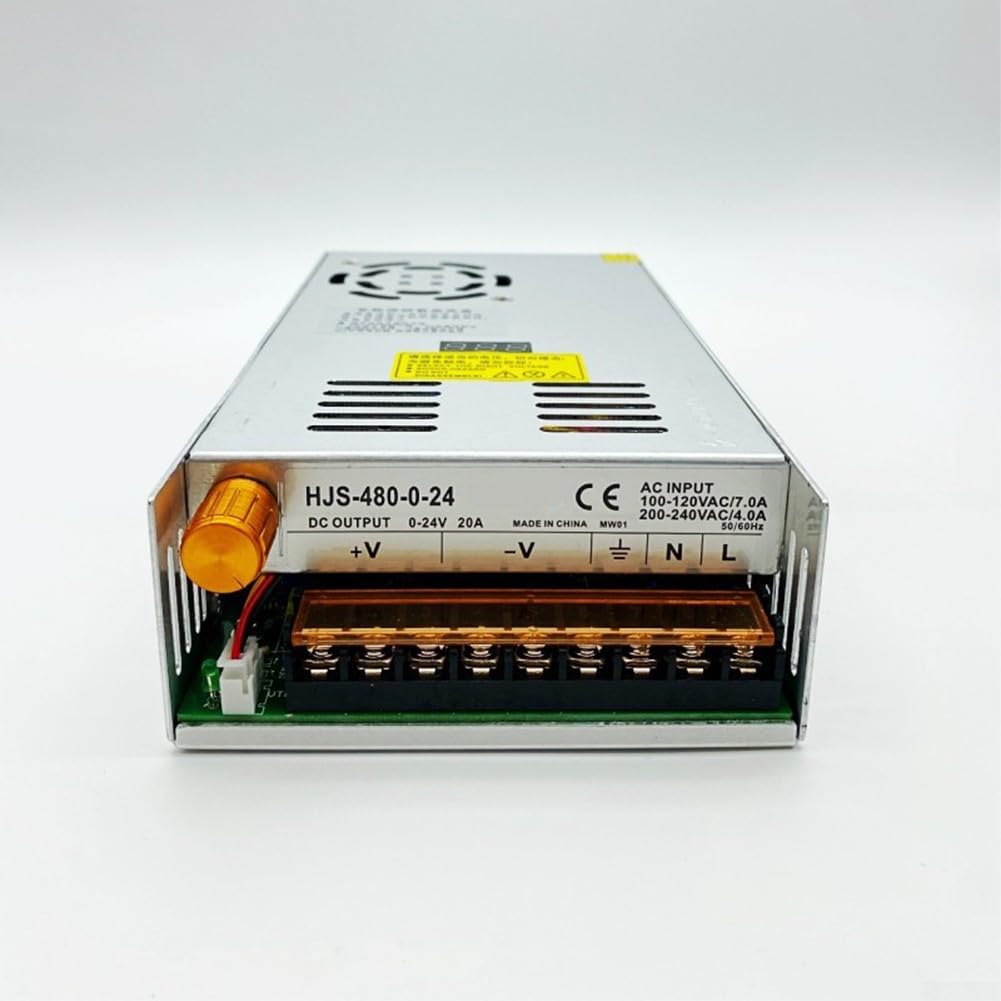 Alimentatore DC 0-24V 20A 480W Display digitale regolabile | Display digitale, regolazione precisa della tensione, intervallo di regolazione 0-24V, per laboratori e officine