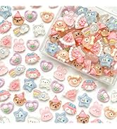 Amazon | TANOKOX デコパーツ 動物 クリア うさぎ くま 小さめ レジン