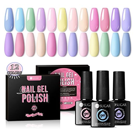 UR SUGAR 7ML Esmaltes Semipermanentes Kit Color Macaron Pastel Rojo Rosa Nude Pintauñas Gel Uñas de Gel Pintauñas Semipermanente UV Pastel Gel Colores Kit Primavera Verano 12PCS