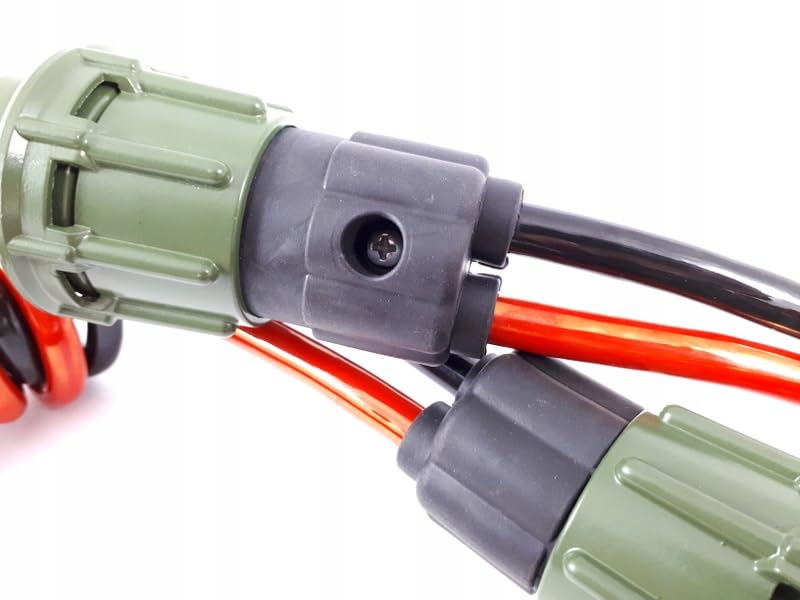 NATO kabel elektryczny 4 metry 2 x 50 mm² 12 V 24 V VG96917 z 2 wtyczkami NATO kabel spiralny kabel ułatwiający rozruch Bundeswehry samochód ciężarowy pojazd użytkowy przyczepa traktor offroad straż