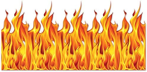 Beistle Plastic Flame Photo Backdrop - Burning Fire Photography Background