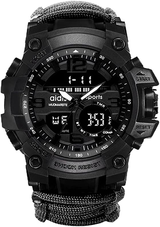 Reloj de pulsera deportivo  Pulsera de supervivencia al aire libre multifuncional, pulsera de emergencia impermeable, herramientas de primeros