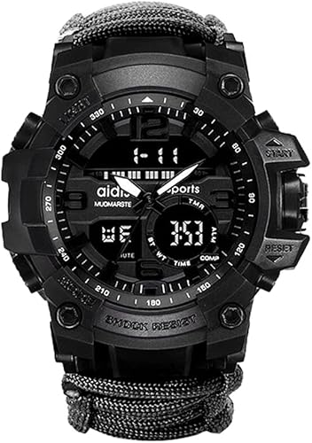 Reloj de pulsera deportivo  Pulsera de supervivencia al aire libre multifuncional, pulsera de emergencia impermeable, herramientas de primeros