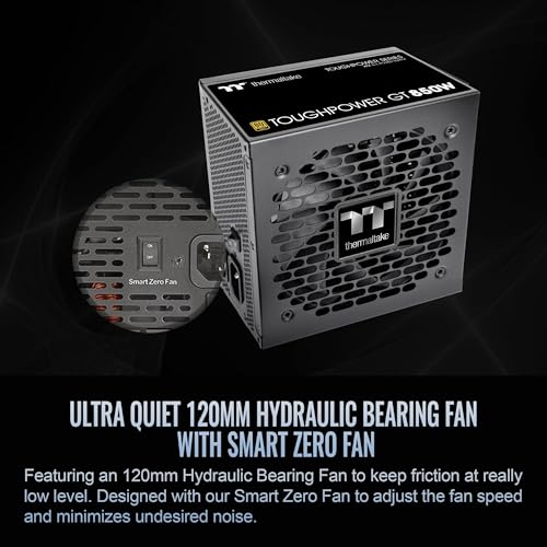 Image of Thermaltake Toughpower GT 850W ATX 3.1 Standard Power Supply; 80 Plus Gold Efficiency; Smart Zero Fan; Native 450W PCIe 5.1 Connector; PS-TPT-0850FNFAGU-3; 5 Year Warranty