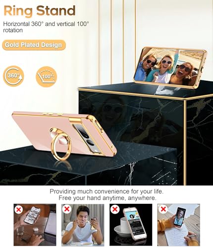 Coque Google Pixel 7 Pro antichoc aux bordures plaquées or rose