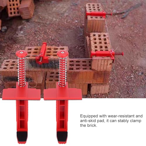 Herramienta para nivelar y medir hilo de albañil 2 piezas color rojo miniatura 6