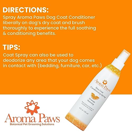 Scented Dog Coat Spray – Cleansing, Conditioning, Moisturizing – Toxin Free, Healthy Ingredients – Aromatic Grooming Puppy Spray – Loosens Knots, Tangles – 4.5 Oz., Orange Nutmeg Vetiver Scented Dog Coat Spray – Cleansing, Conditioning, Moisturizing – Toxin Free, Healthy Ingredients – Aromatic Grooming Puppy Spray – Loosens Knots, Tangles – 4.5 Oz., Orange Nutmeg Vetiver