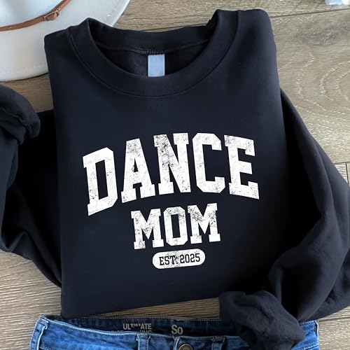 CHILLEVER Personalized Dance Mom Sweatshirt – Custom Name Crewneck with EST Year, Dance Recital Team Spirit Shirt, Gift for Dances Moms, Studio Showcase Pullover3
