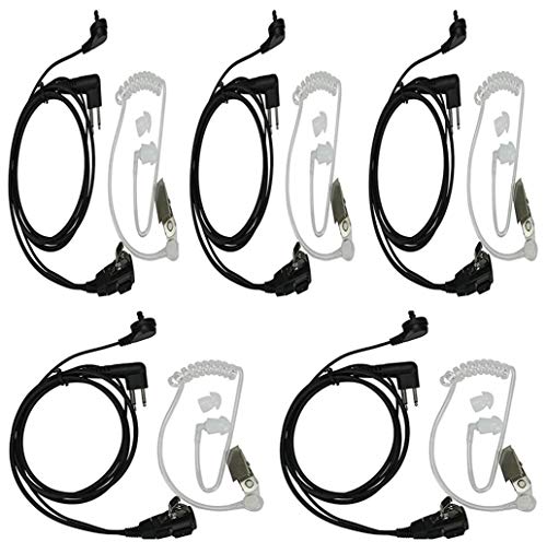 5Packs 2-Pin Earpiece and Mic Covert Acoustic Tube Compatible with Motorola CLS 1110 CLS1410 CLS1413 DTR410 PR400 RDU4100 RDU4160D RMU2040 RMU2080D RMU2080 Headset Mic