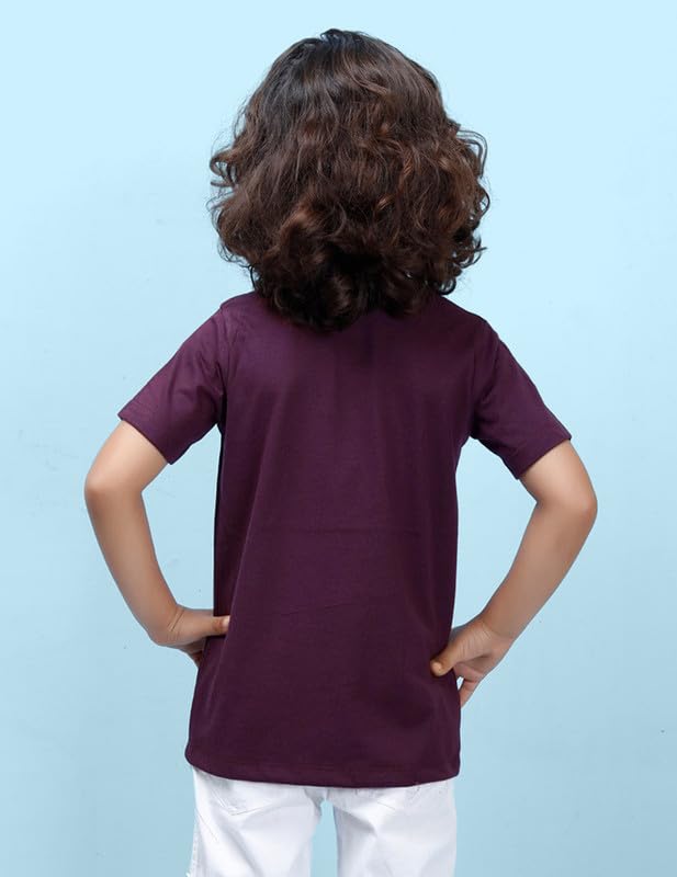 Image of Nusyl Boys Half Sleeves Solid T-Shirt for Kids | Soft Cotton Blend | Comfortable Regular Fit | Casual 2-16 Years | Multiple Colors & Pack Options