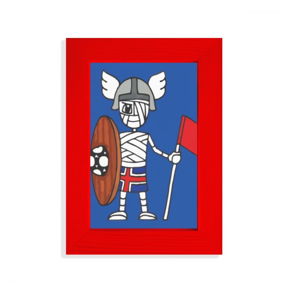 Cadre photo Islande Viking Soccer rouge pour décoration murale sportive