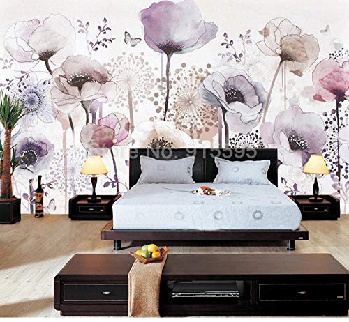 Papier peint 3D aquarelle fleur grand format haut de gamme