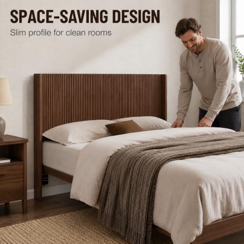 Image of Queen Size Headboard with Adjustable Metal Brackets