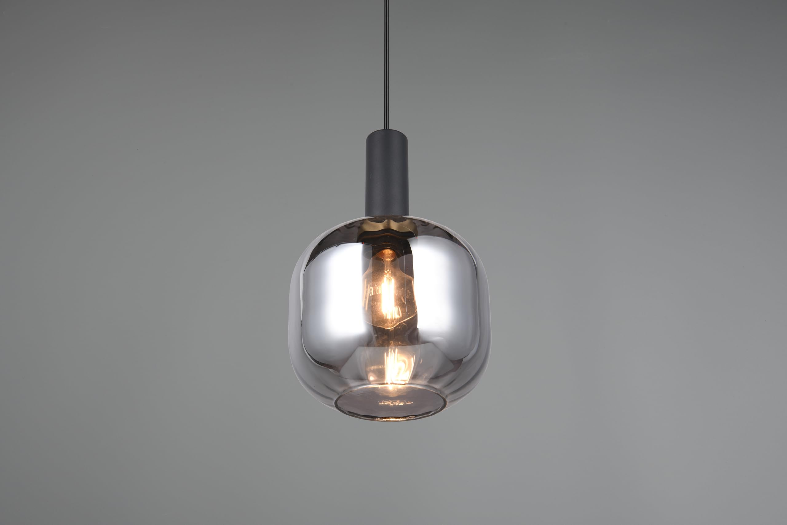 Trio Leuchten Lampa wisząca DIVA 319800132, metal czarny matowy, odparowane szkło chromowe, z wyjątkiem 1x E27