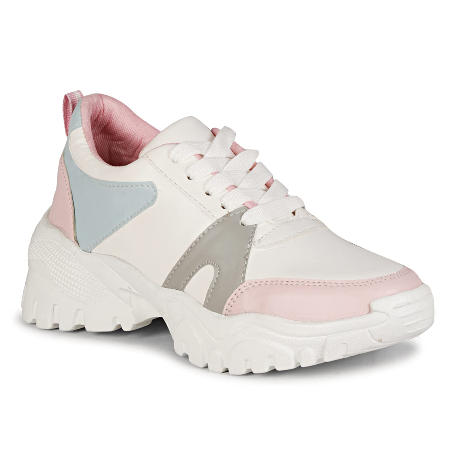 Denill Women Lace Up Walking Running Shoes UK- 5 White (B0BP85SF6B) Amazon Price History, Amazon Price Tracker