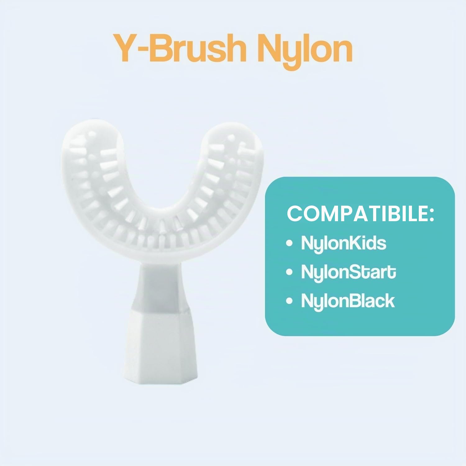 Testina Y-Brush Nylon per NylonStart e NylonKids – Bianca, S (bambini 4-12) – Spazzolamento automatico, rimozione della placca – Da sostituire ogni 4 mesi
