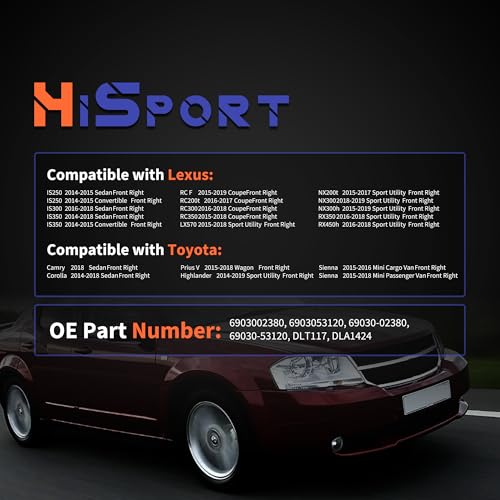 Image of HiSport Front Right Passenger Side Door Lock Latch Actuator Motor Replacement for Toyota Corolla Prius V Highlander Sienna,Compatible with Lexus IS250 IS300 IS350 Replaces 69030-02380, 69030-53120