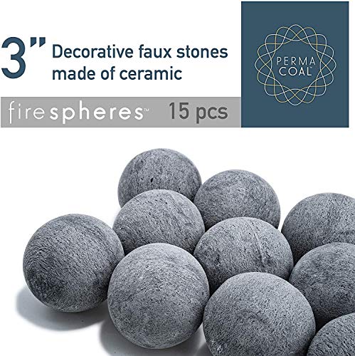 Bond Manufacturing Ceramic Fire Balls | Set of 15 | Fire Pit / Fire Table Accessory for Indoor and Outdoor Fireplace (3"/Limited Edition)