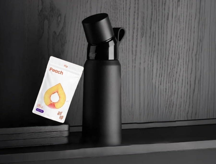 Borraccia AIR UP® Gen 2 Con Cialde Aromatizzanti - Senza Zucchero, Gusto Pesca, Grigio Antracite - Foto 11