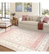 LIVEBOX 8x10 Vintage Grey Boho Rug for Living Room and Bedroom, Non-Slip Retro Floral Design, Distressed Accent Carpet f 51Ye5B263XL. AC SR166,182