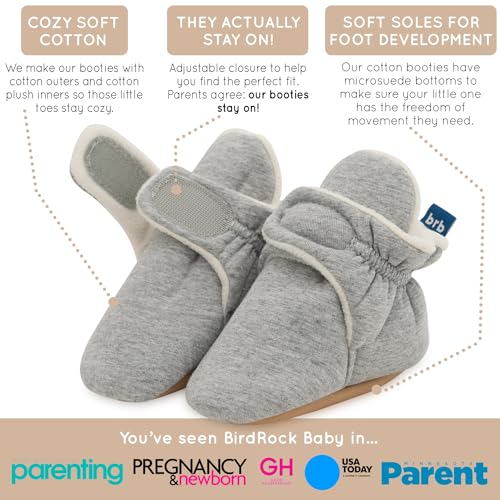 BirdRock Baby Booties - Soft Sole Cotton Bootie for Boys and Girls2