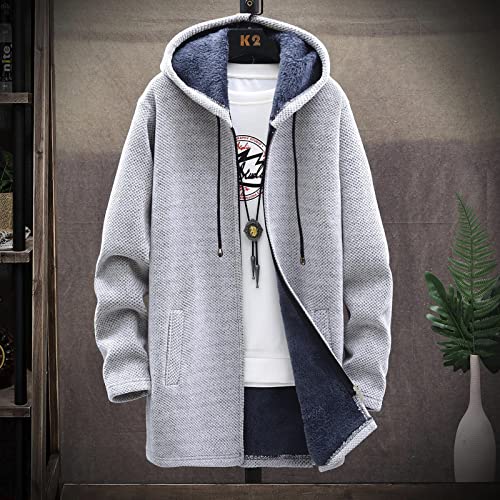 RTRDE Mens Coats Fall Winter Sweater Jackets Casual Knitted Cardigan Fleece Lined Full Zip Hooded Coat Long Jacket2