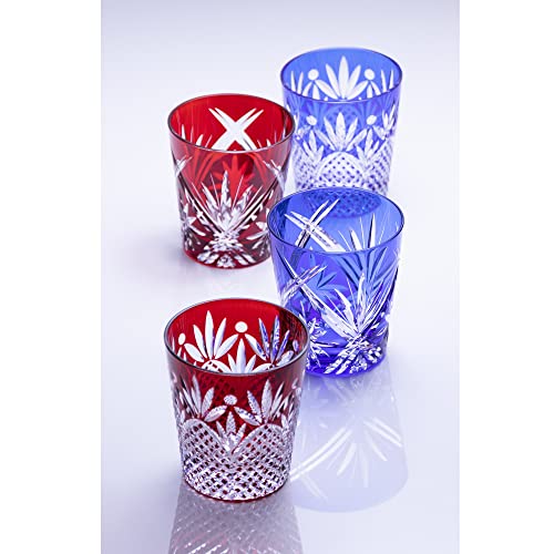 Vaso para whisky Narumi Rock Glasses 270 ml azul y rojo miniatura 2