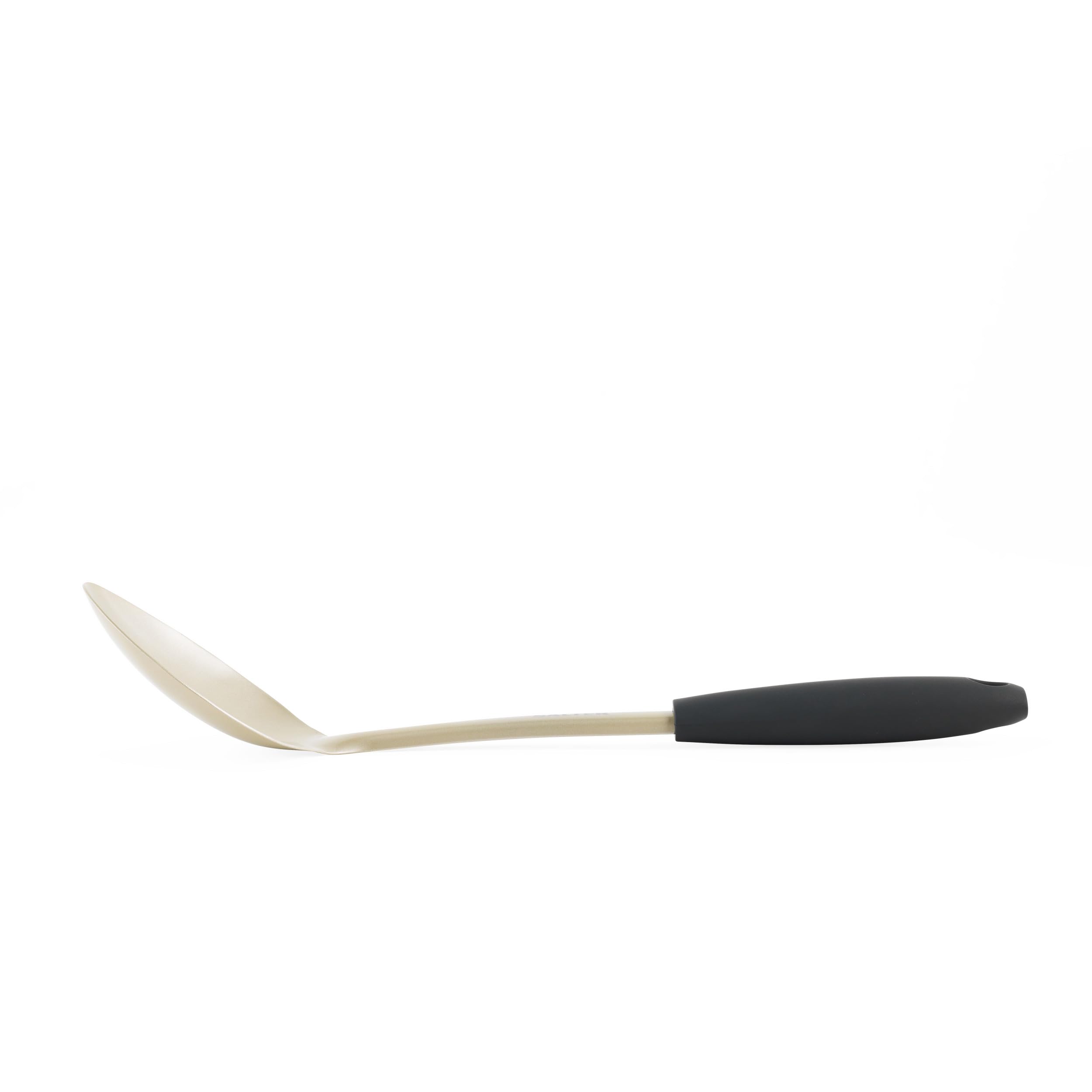 Salter BW11129EU7 Olympus Collection Solid Spoon, Long-Lasting Stainless Steel Serving Spoon Kitchen Utensil, Hanging Hook, Easy-Clean, Metal Multifunctional Cooking Tool, Stirring and Serving, Gold
