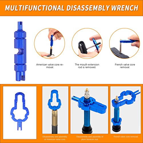 Image of 23Pcs Cycling Syringe Tire Sealant Injector Syringe Kit Includes Presta Valve Cores, Bicycle Valve Core Removal Tool, Valve Caps for Bicycle Repair