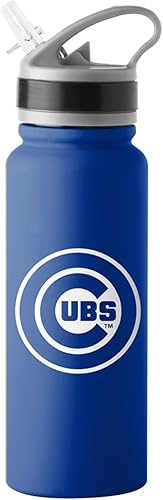 MLB - Botella deportiva de acero inoxidable con tapa abatible, 25 onzas (Chicago Cubs)