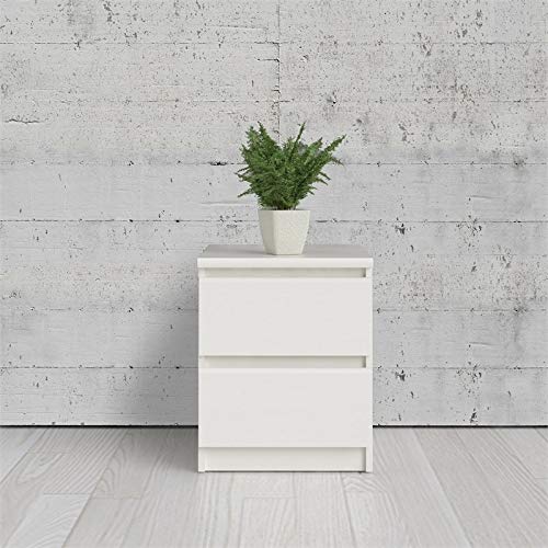 Tvilum Scottsdale 2 Drawer Nightstand, 15.91 In X 19.69 In X 19.49 In (D X W X H), White Woodgrain #TOP6