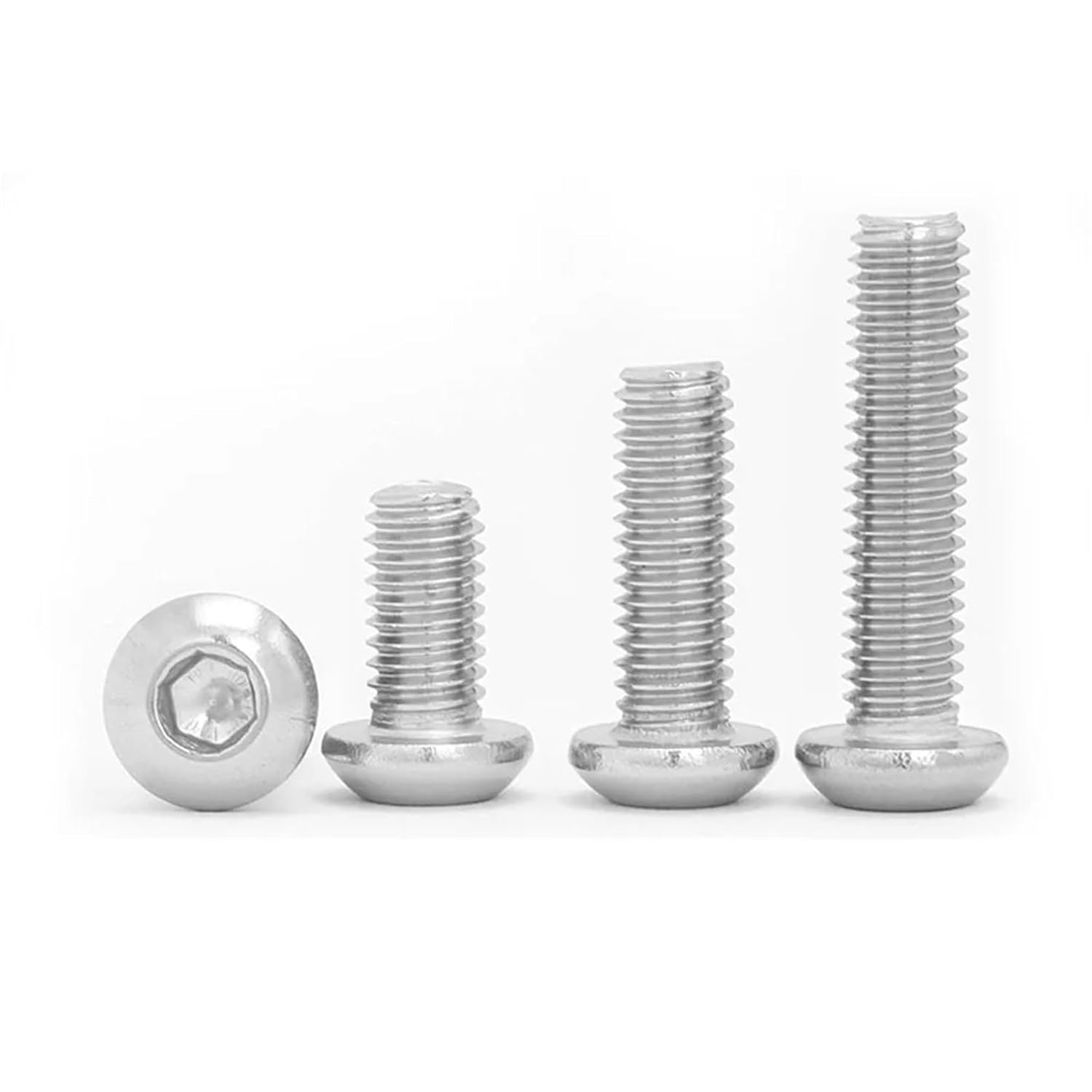 10pcs UNC 5/16-18 Coarse Thread 304 A2-70 Stainless Steel ISO7380 Hex Hexagon Socket Allen Button Round Head Bolt Screw(1/2")