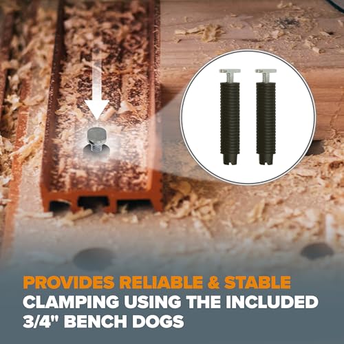 BORA Umkehrbarer Hundezahn-Zaun – 35,6 cm / 14', Beidseitiger Anschlag mit Bench Dogs für Spannen, Fräsen und Materialunterstützung - BR-G100301