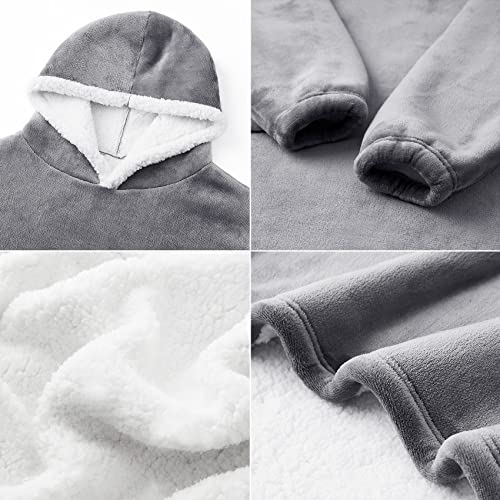 Eheyciga Wearable Blanket Hoodie For Adults And Kids, Flannel Fleece With Pockets And Sleeves Hooded Hoodie Blanket Sweatshirt #TOP4