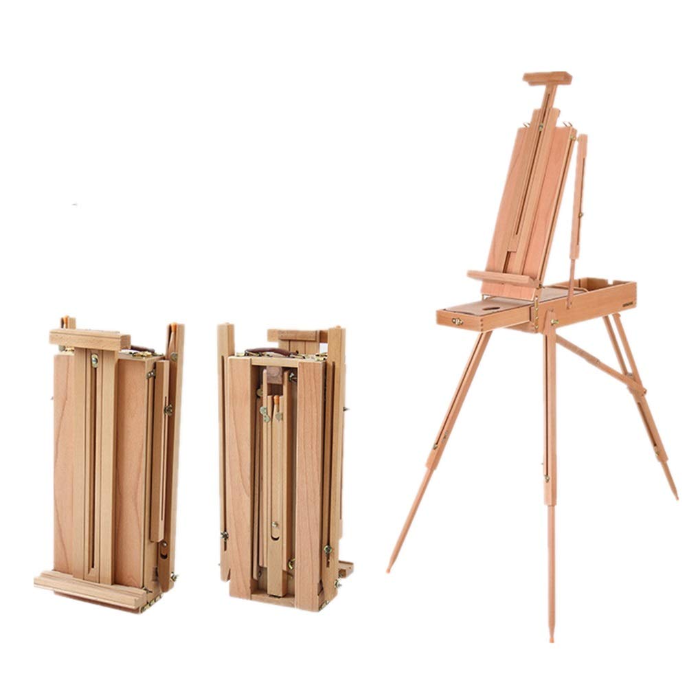 MYUYEE Easel Tripod Easel With Drawer Adjustable Wood Tripod Easel Stand For Painting Sketching Display For Painting Wedding Storefront