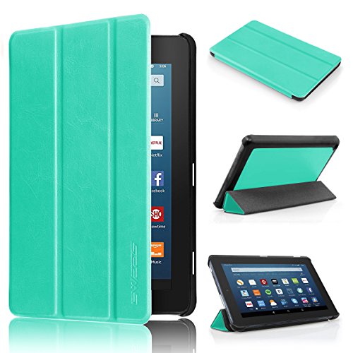All-New Fire HD 8 2016 Case 6th Generation, Swees Slim Pu Leather Folio Flip Kidproof Protective Case with Stand for New Fire HD 8 Kids Tablet (6th Gen 2016 Release) Mint Green